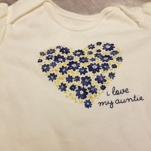Carters Toddler Girls I Love Auntie Floral Heart Romper One Piece NWT 18M
